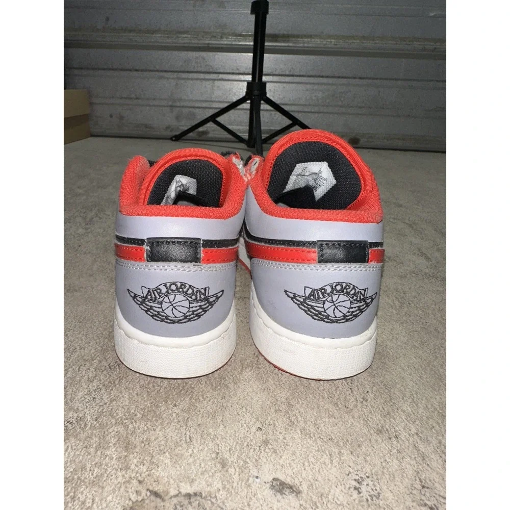 Nike Jordan 1 Low Cement Fire Red Shoes 553560-060 GS 4 /WMNS 5.5‎